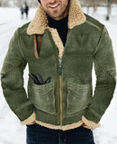 Fongt New Fur One Men's Coat Thick Lamb Hair Medium Long Imitation Leather Jacket Seven Color Eight Yards