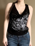 Fongt Subculture Retro Style Collar Vest Word-To-Shoulder Can Wear Two-Dressed Hottie Sleeveless Top