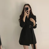 Fongt Red Small Suit Medium Long Chic Retro Belt Korean Version 2025 Casual Temperament White Suit Jacket Woman