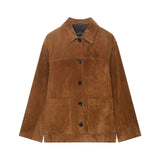 Fongt Women's 2025 New Burst Retro Anti-Skinned Velvet Long-Sleeved Jacket Jacket