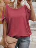 Fongt Riding Summer Wear Design Small Elegant Shoulder Hollow T-Shirt