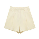 Fall 2024 New Women's Casual Linen Blend Vest Vest Shorts Set W085 8291-Outfit