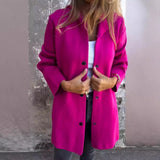 Fongt 2025 New Hot Fashion Long-Sleeved Solid Coat Women's
