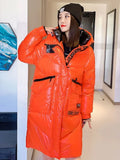 Winter Down Coat Women 2024 Long Parka Warm Winter Snow Jacket Casual Thick Hooded Black Puffer Jacket Bright