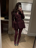 2024 Spring And Autumn Fashion New Leisure Waist Solid Color Suit Coat Temperament Jacket Female-Outfit