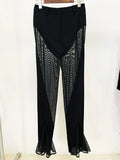 STREET Newest 2023 Designer Blazer Suit Women's Perspective Gauze Patchwork Blazer Pencil