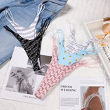 Fongt Cotton Double Fine With Sexy Thong Lady English Letter Logo Thong Love T Trousers Women Cotton Crotch