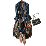 and winter suede long-sleeved Trench Coat Women plus
