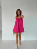 Fongt Women's Beach Dress Casually Bare Back Short Summer Sling Dress Women