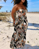 New Fashionable Sexy Bare-Breasted Printed Dress-Outfit