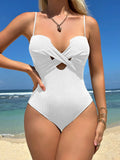 2023 New Sexy Special Fabric Joint Hard Cup Hollow Swimsuit