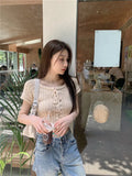 Fongt New Pure Style Short Sleeve Retro Strapped With Cardigan Sweet Cool Hottie Knitted