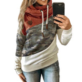 Splicing Stitching Hooded Fleece Loose