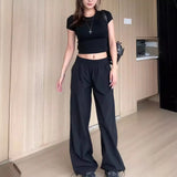 Fongt Quick-Drying Spant Sweatpants Women's Thin 2025 New Summer Small Straight-Legged Trousers