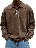Fongt New Men's Shirt Casual Long-Sleeved Button-Down Polo Shirt Men