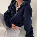 Fongt New Women's Coat Temperament Elegant Solid Color Lazy Hooded Sportswear Women's Coat 661