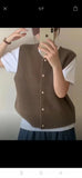 Version Short Knitted Vest Women's New 2024 Spring And Autumn Style Loose Inner Shoulder Folded Sleeveless Blouse-Outfit