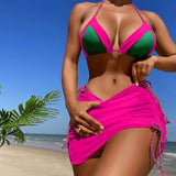 Fongt New 2024 Three-Piece Patchwork Bikini Women's