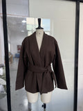 Fongt Spring And Autumn Women's Explosive Temperament Hairy Dark Brown Short Loose Thaied Coat Woman