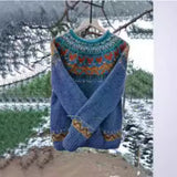 Fongt Hot New Sweater Women's Round Collar Color Loose Fashion Knitted Shirt Long Sleeve
