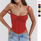 Fongt Summer New Lace Splicing Tie With Sexy Blouse Babes Sling Vest Woman