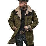 Fongt Autumn And Winter Men's Coat Velvet Jacket Multi-Pocket Zipper Coat