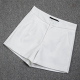 Fongt And Summer Slim Show Thin Shorts Female Blue New 2024 Korean Version Design Sense Casual A Word Wear Wide-Leg Pants-Outfit