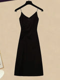 Women Summer Dresses Sets Korean Casual Straps Vest Black Dresses And Flare Sleeve Sunscreen Two Pieces Set