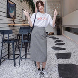 New Arrival Women's Plaid Straight Back Split Harajuku Skirt Retro High Waist Skirts Feminina Knee Length Faldas