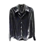 Fongt Men's Fried Street Long-Sleeved Shirt 2025 Spring And Autumn New Loose Handsome Bright Outside Wearing Shirt Men