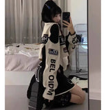 Bomber Woman Varsity Jackte Detachable Hem Vintage American Baseball Long Sleeves Coats Race Car Jackets Coat 2022