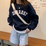 Hoodie Aesthetic Round Neck Plus Size Sweetshirts Casual Clothes for Women Full Sleeve Ladies Elegant Loose