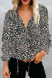 Fongt Women's Clothing 2025 Autumn And Winter New Broken Flower Printed Shirt V Collar Long-Sleeved T-Shirt Top Women