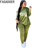 Off Shoulder Button Design Two Piece Sets Women PINK Letter Print Top+Stacked Pants Tracksuits Spring Casual Outfit