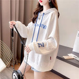 New Embroidery Hoodies Womens Fashion Loose Large Size Hoodie Korean Trendy Thin Long-sleeved Versatile Hooded
