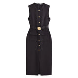 Fongt Homemade New Women's Classic带 Chopless Sleeveless Dress 3597054
