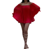 Fongt Summer New Women's Shoulder-To-Shouldered Small Shorts Half-Dress Temperament Fashion Set
