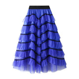 Solid Tulle Layered Maxi Skirt-Outfit