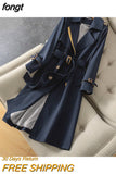 Women Double Breasted Casual Fashion Solid Popular Youth Y2K All Match College Autumn Korean Style A-line M-4XL Femme