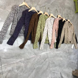 Fongt New Retro Color Yarn Sweater Coat Women Loose Knitted Slings Two
