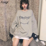 NEW Spring Autumn Women Hoodie Harajuku Korean Style Fashion Causal Cute Sleeve Oversize Female Hoodies Tops