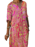 Elegant Floral Print Dress 703-0-Outfit
