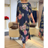 Fongt 2025 New Temperament Elegant Print Dress
