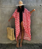 Fongt And White Tie-Dyed Cardigan Beach Dress Bikini Blouse Swimsuit With Cardigan Sunscreen Holiday