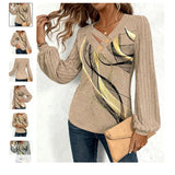 Fongt Explosion Top-Print T-Shirt Bottom Knitted Long-Sleeved Long-Sleeved T-Shirt