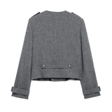 Fongt And Winter New Buckle Blended Coat 0034250 Wide Folded Skirt 0034251