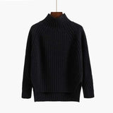 Women's Sweater Turtleneck Knitted Jumper Solid Color Sweater Casual Loose Long Sleeve Crocheted Pullovers Yellow