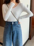 Basic B-neck Solid Autumn Winter Pullover Women Female Knitted Ribbed Sweater Slim Long Sleeve Badycon High Quality Sweater-Outfit