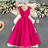 Fongt Luxury Banquet High-End Court Style Dress Temperament V Receive Waist Thin High-End Exquisite Dress