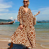 Fongt Robe Beach Coat Beach Vacation Sunscreen Long Dress Bikini Blouse Swimsuit Over A